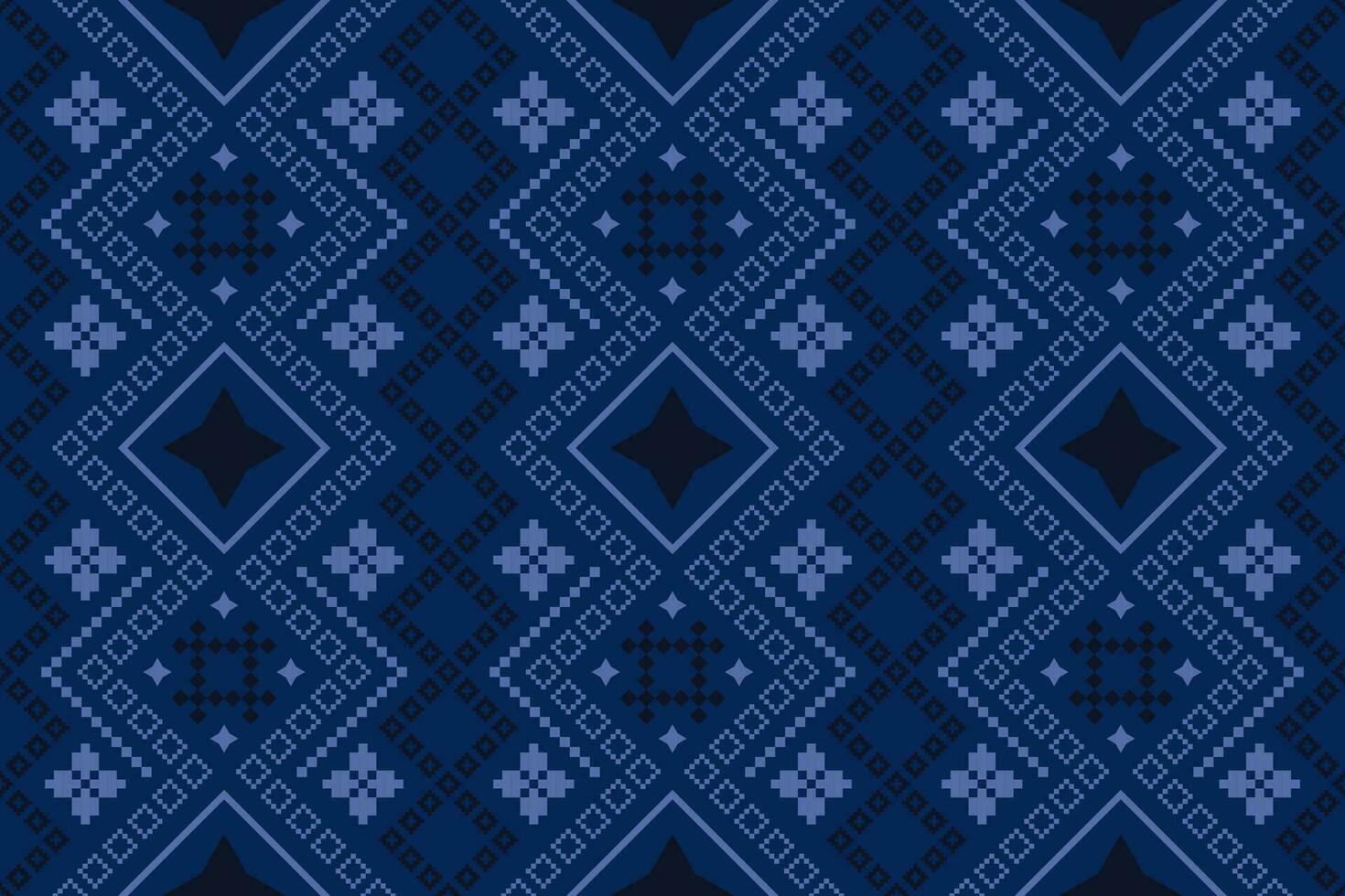 indigo Marin blå geometrisk traditionell etnisk mönster ikat sömlös mönster gräns abstrakt design för tyg skriva ut trasa klänning matta gardiner och sarong aztec afrikansk indisk indonesiska vektor