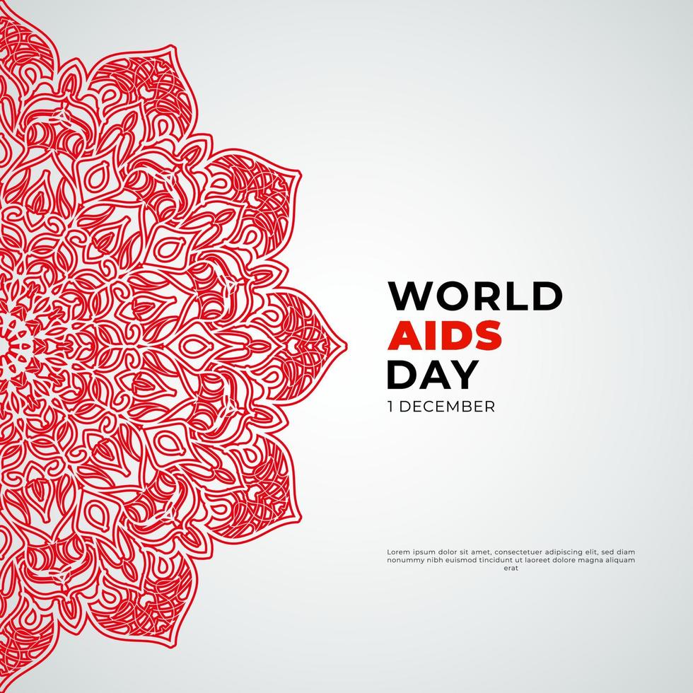 1. Dezember Welt-Aids-Tag-Hintergrund mit Mandala vektor