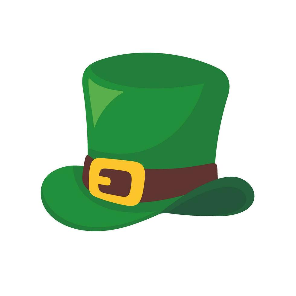 ein Grün oben Hut mit ein Gold Gürtel. Elemente zum St Patrick's Tag Festival vektor