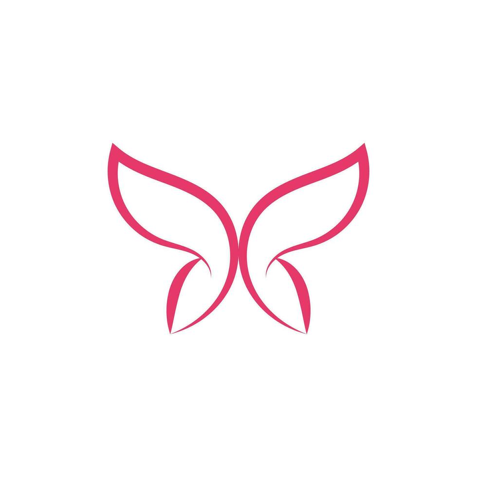 Rosa Schmetterling einfach Silhouette Logo Vektor