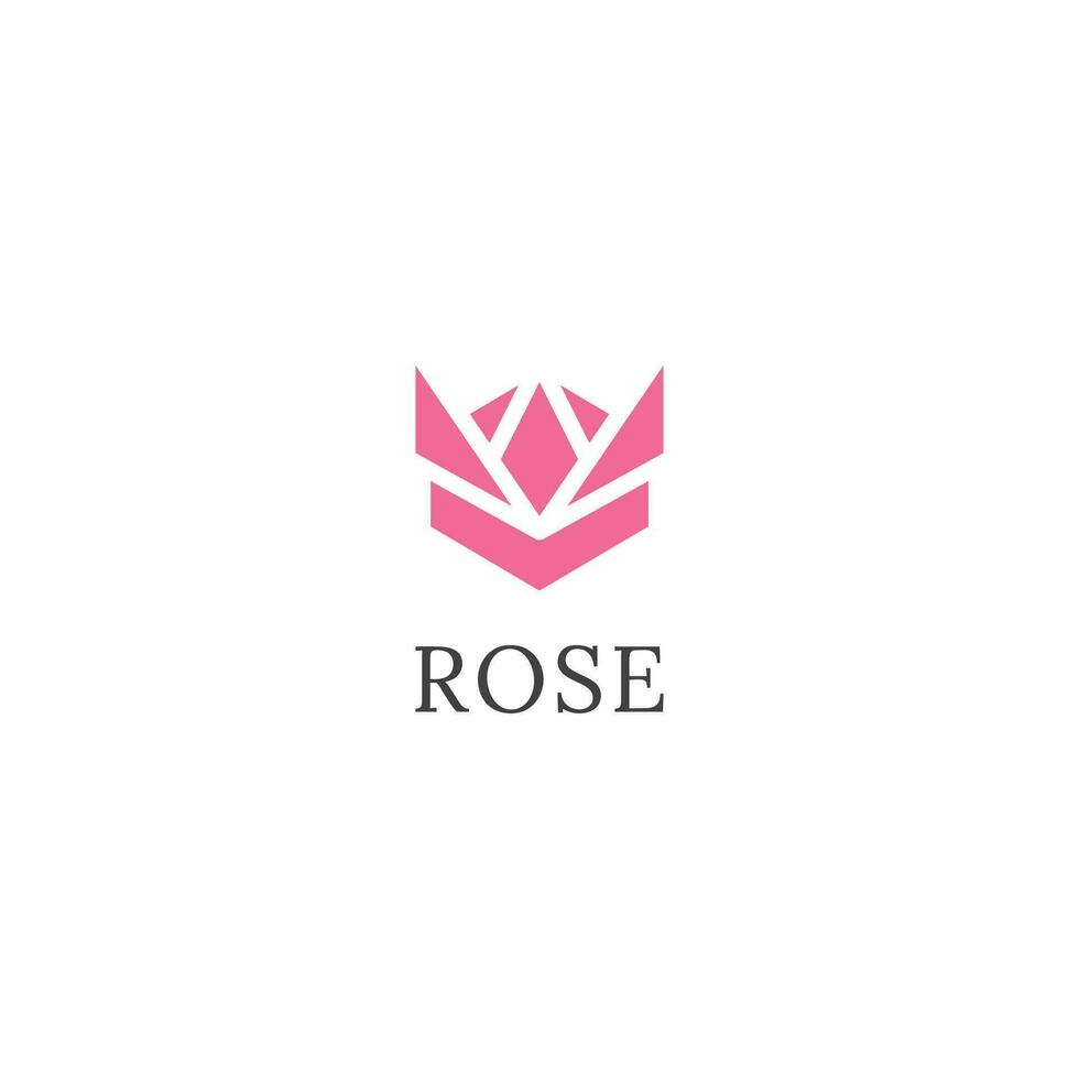 Rosa Rose Blume Logo Symbol Vektor