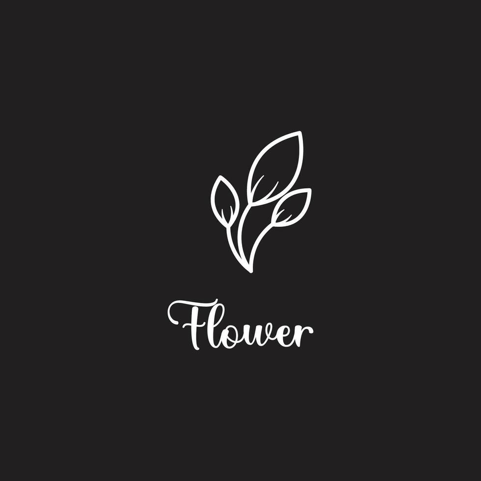 Blume Logo Vektor Symbol einfach, schwarz Hintergrund