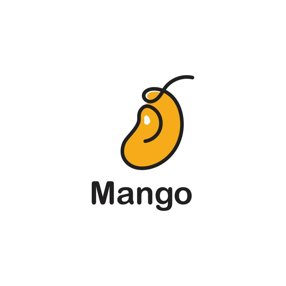 frisch Mango Vektor Logo Stil Linie