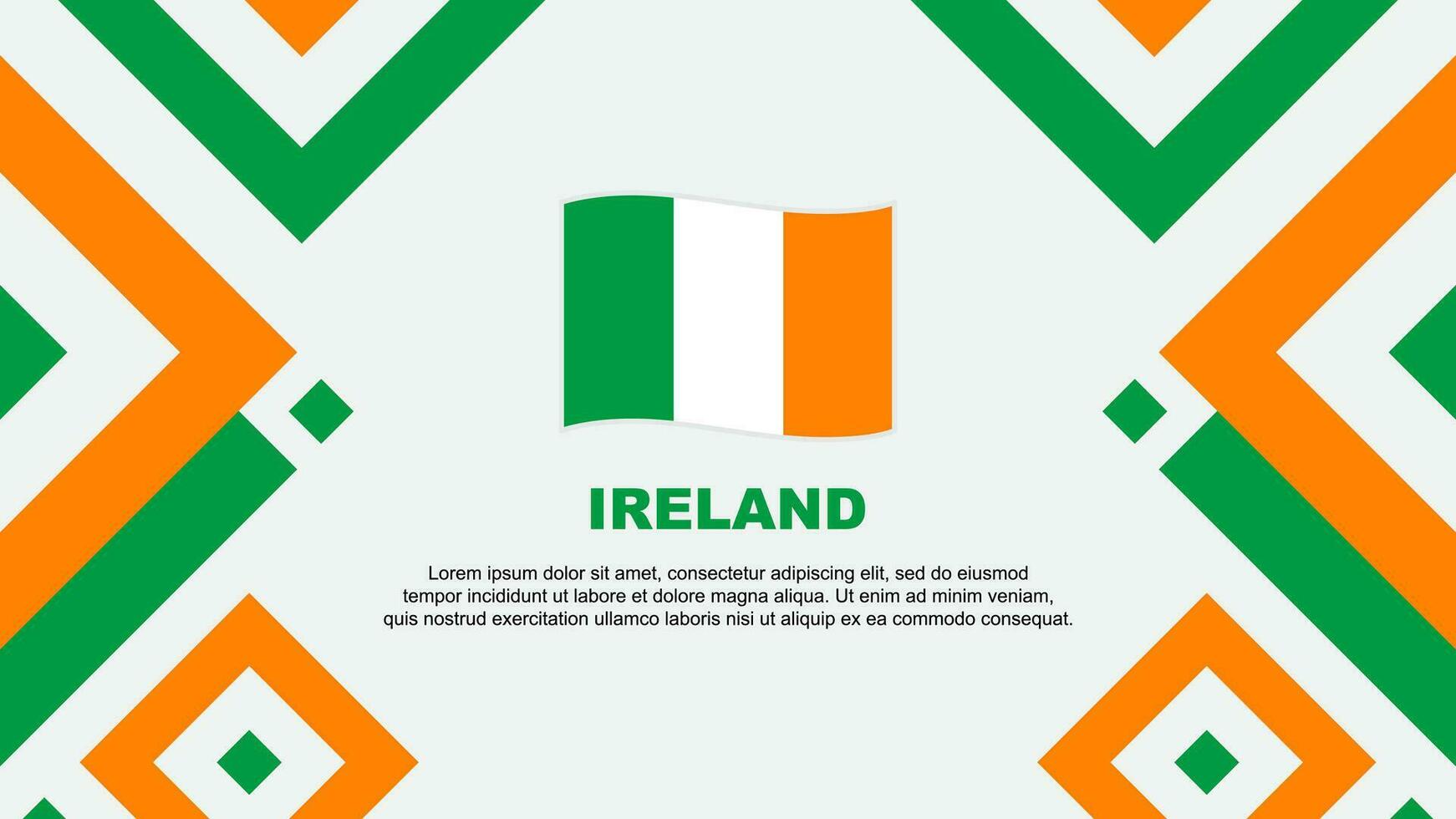 irland flagga abstrakt bakgrund design mall. irland oberoende dag baner tapet vektor illustration. irland mall