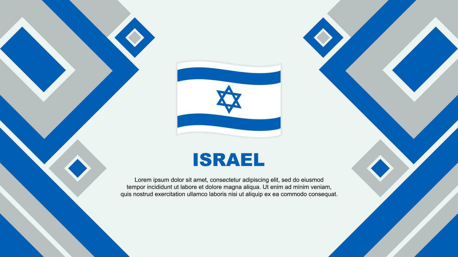 Israel Flagge abstrakt Hintergrund Design Vorlage. Israel Unabhängigkeit Tag Banner Hintergrund Vektor Illustration. Israel Karikatur