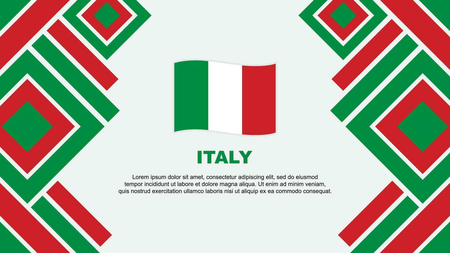 Italien Flagge abstrakt Hintergrund Design Vorlage. Italien Unabhängigkeit Tag Banner Hintergrund Vektor Illustration. Italien