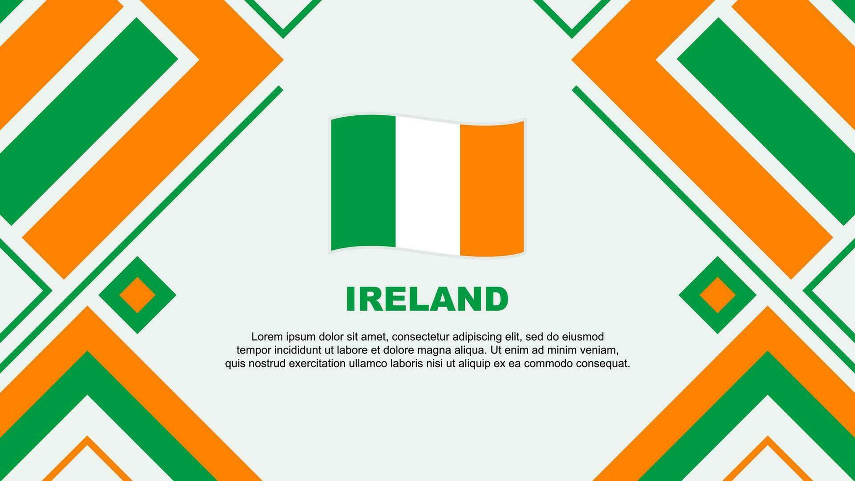 irland flagga abstrakt bakgrund design mall. irland oberoende dag baner tapet vektor illustration. irland flagga