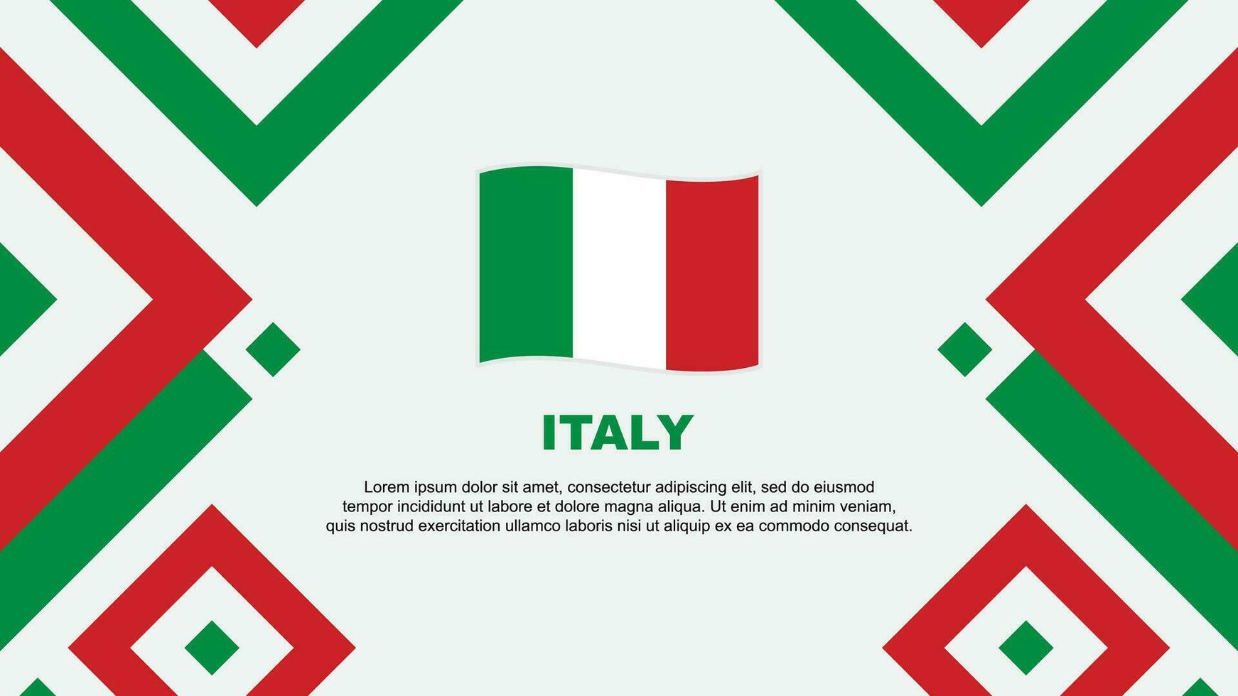 Italien Flagge abstrakt Hintergrund Design Vorlage. Italien Unabhängigkeit Tag Banner Hintergrund Vektor Illustration. Italien Vorlage