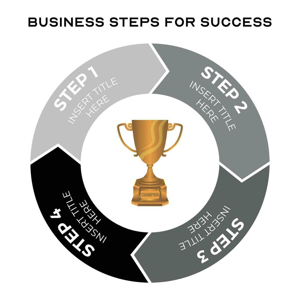 kreativ Schritte zum Geschäft Infografiken Design im einfarbig vektor