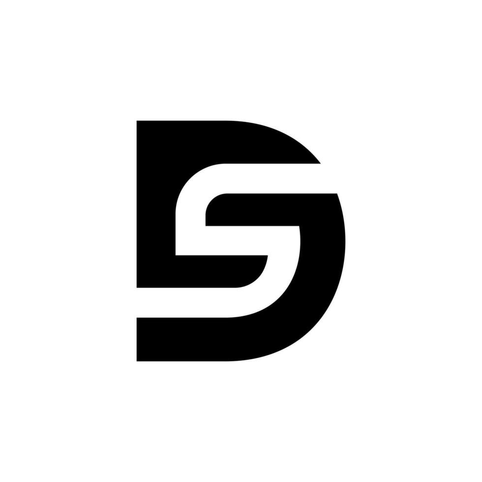 brev sd eller ds första negativ Plats modern unik monogram abstrakt logotyp. s logotyp. d logotyp vektor