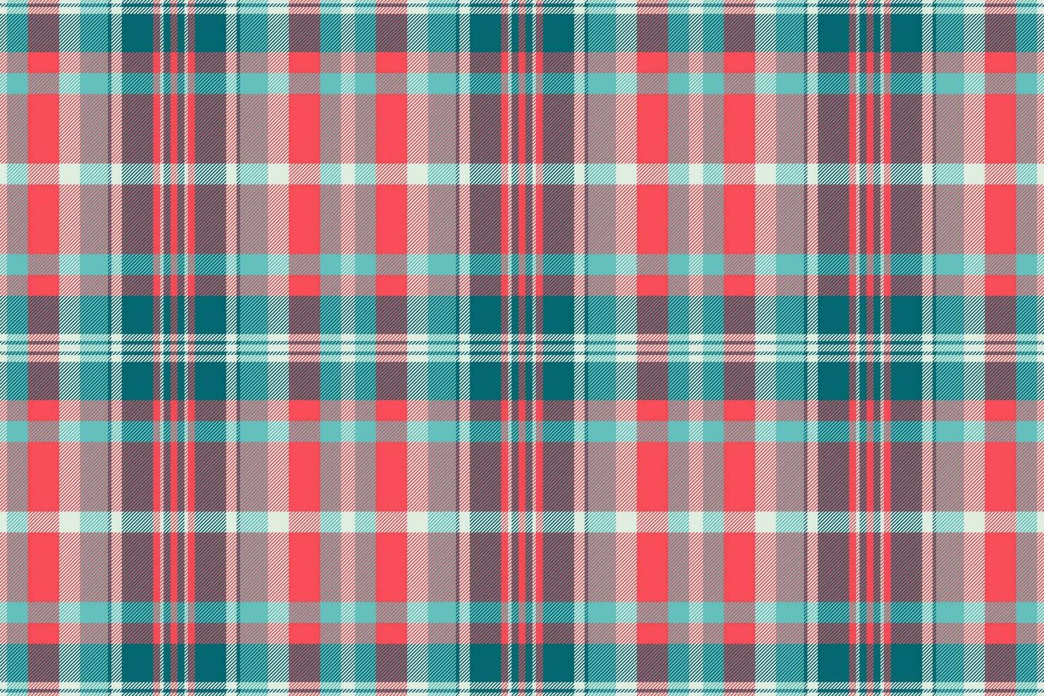 mjukhet bakgrund mönster sömlös, mexico textil- pläd textur. irland kolla upp vektor tartan tyg i röd och cyan färger.