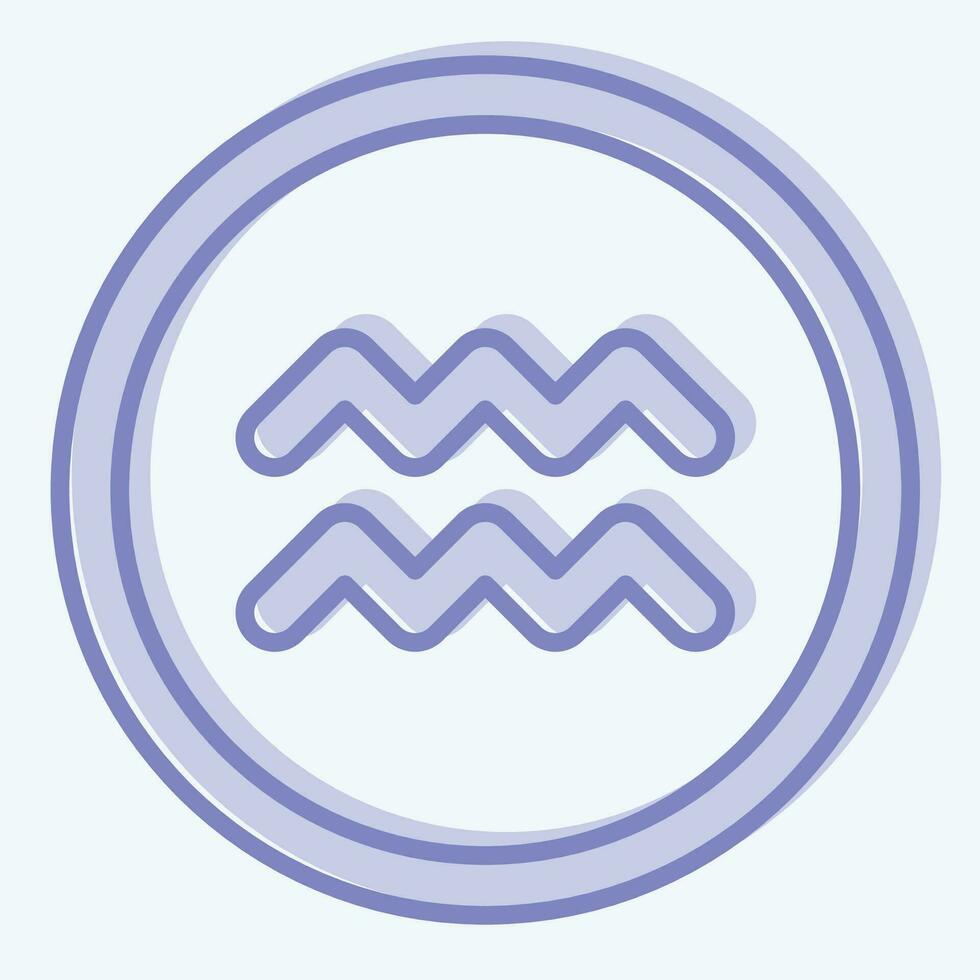 Symbol Wassermann. verbunden zu Horoskop Symbol. zwei Ton Stil. einfach Design editierbar. einfach Illustration vektor