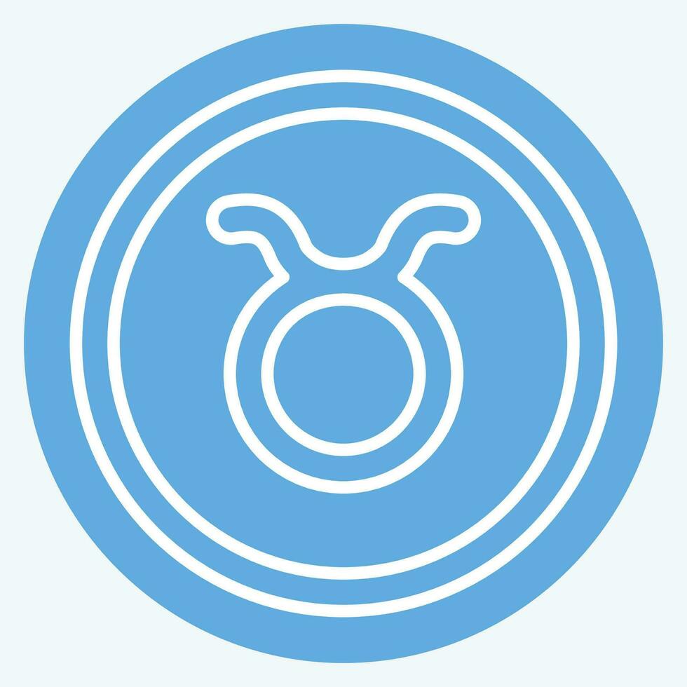 Symbol Stier. verbunden zu Horoskop Symbol. Blau Augen Stil. einfach Design editierbar. einfach Illustration vektor