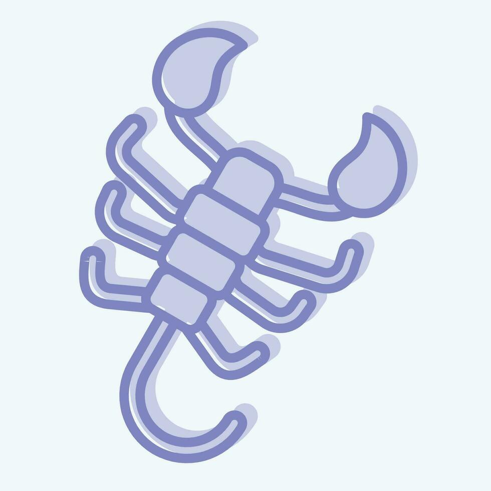 Symbol Skorpion. verbunden zu Horoskop Symbol. zwei Ton Stil. einfach Design editierbar. einfach Illustration vektor