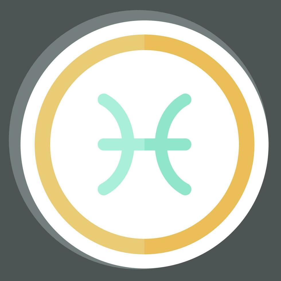 Aufkleber Fische. verbunden zu Horoskop Symbol. einfach Design editierbar. einfach Illustration vektor