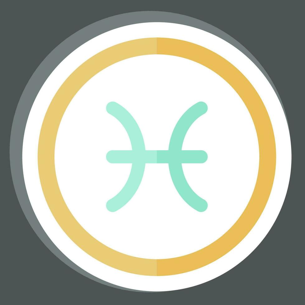 klistermärke fiskarna. relaterad till horoskop symbol. enkel design redigerbar. enkel illustration vektor