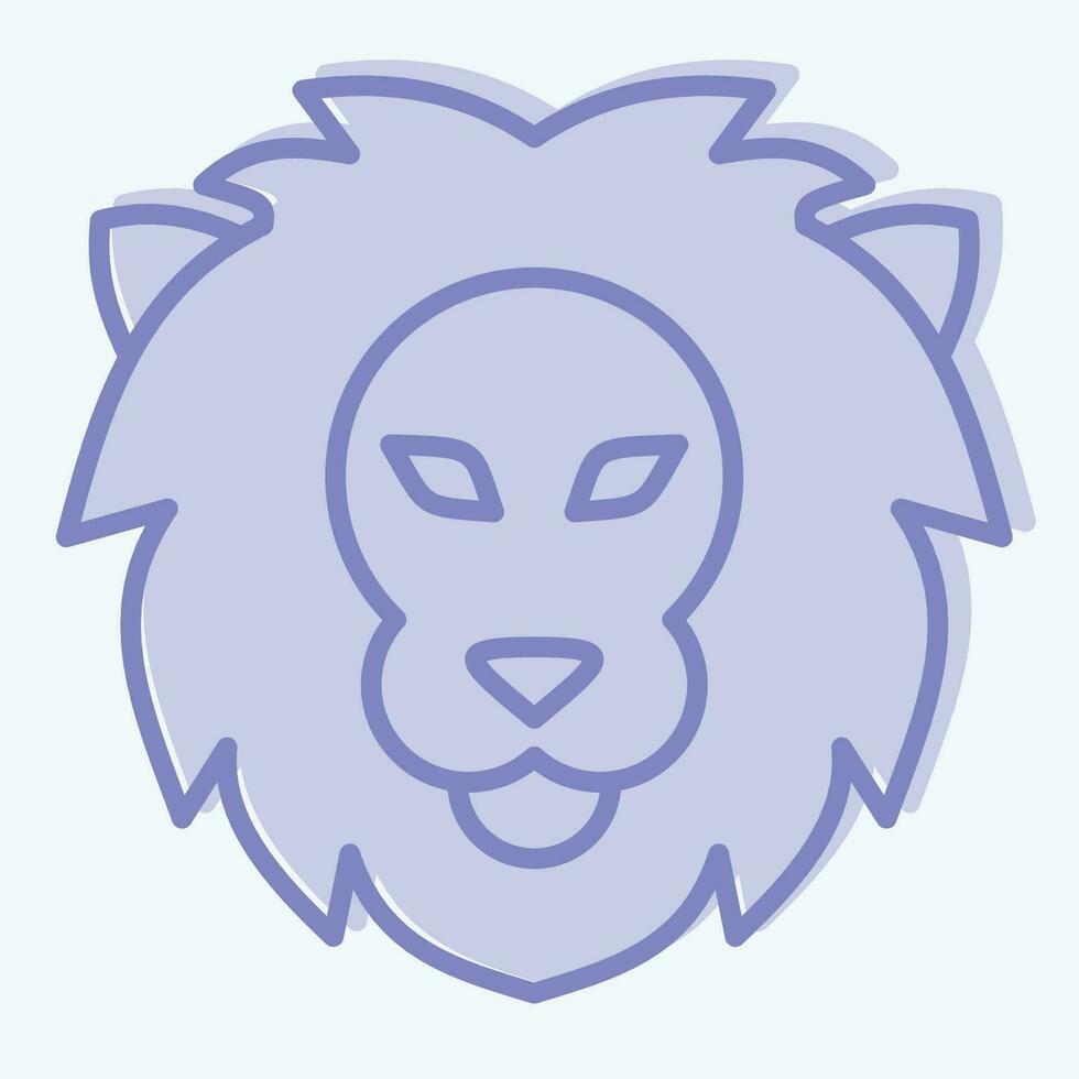 ikon leo. relaterad till horoskop symbol. två tona stil. enkel design redigerbar. enkel illustration vektor