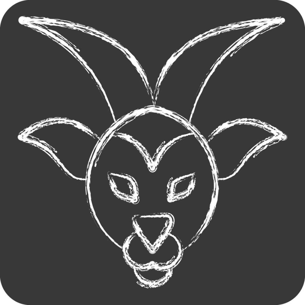 Symbol Steinbock. verbunden zu Horoskop Symbol. Kreide Stil. einfach Design editierbar. einfach Illustration vektor