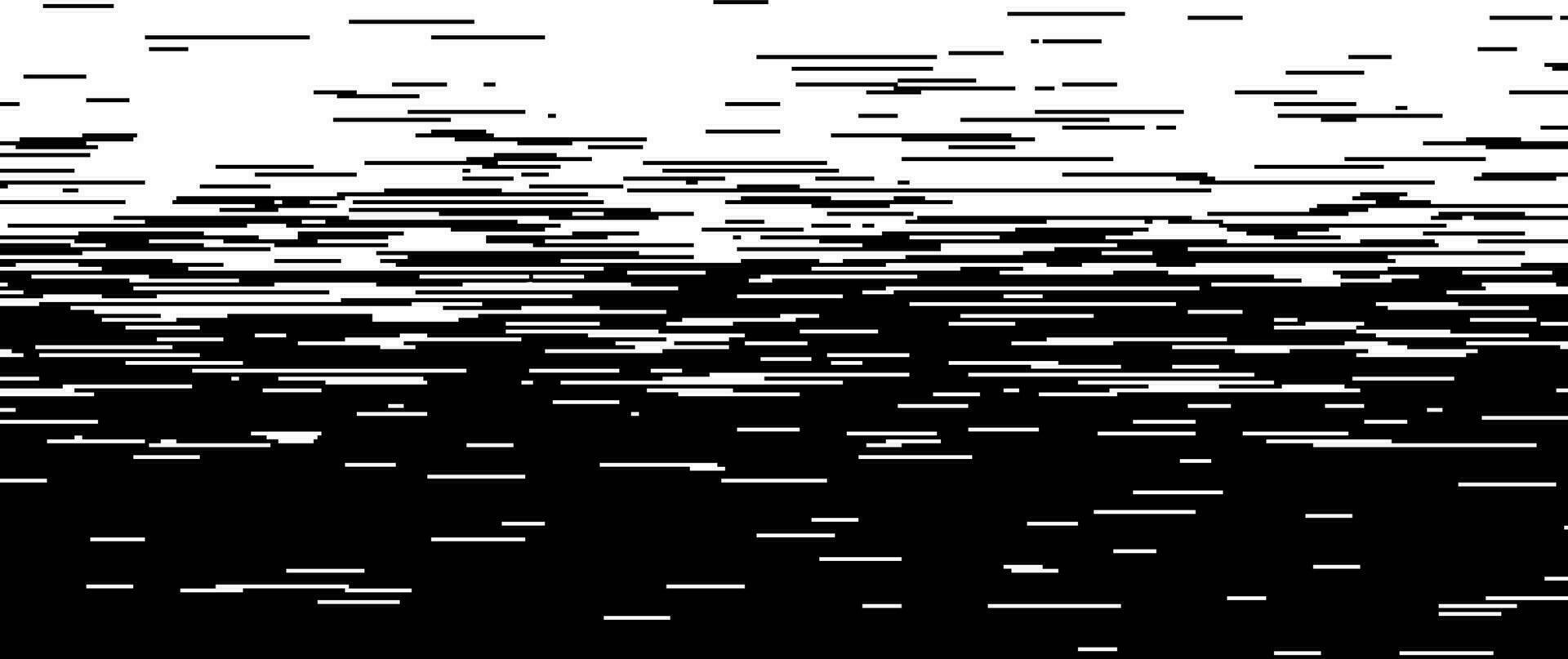 Manga Pixel Textur. Linie Gradient Muster, Streifen bewirken horizontal Weiß und schwarz 8 Bit Bewegung Grafik. abstrakt Halbton Textur Vektor Hintergrund