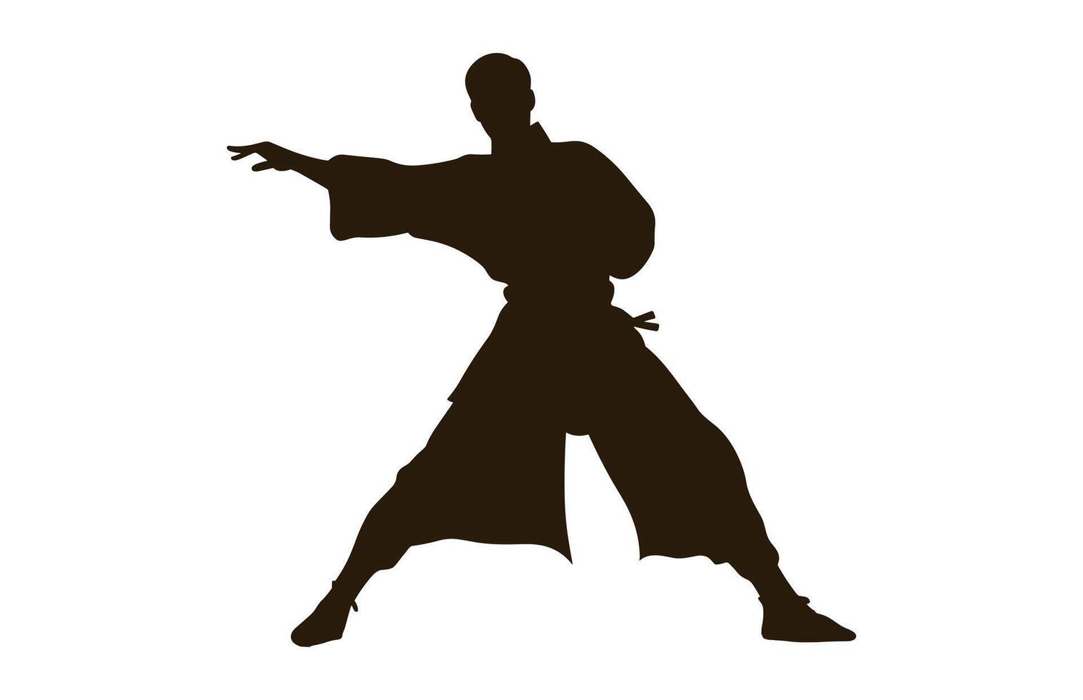 ein tai Chi Pose schwarz Silhouette Vektor isoliert auf ein Weiß Hintergrund