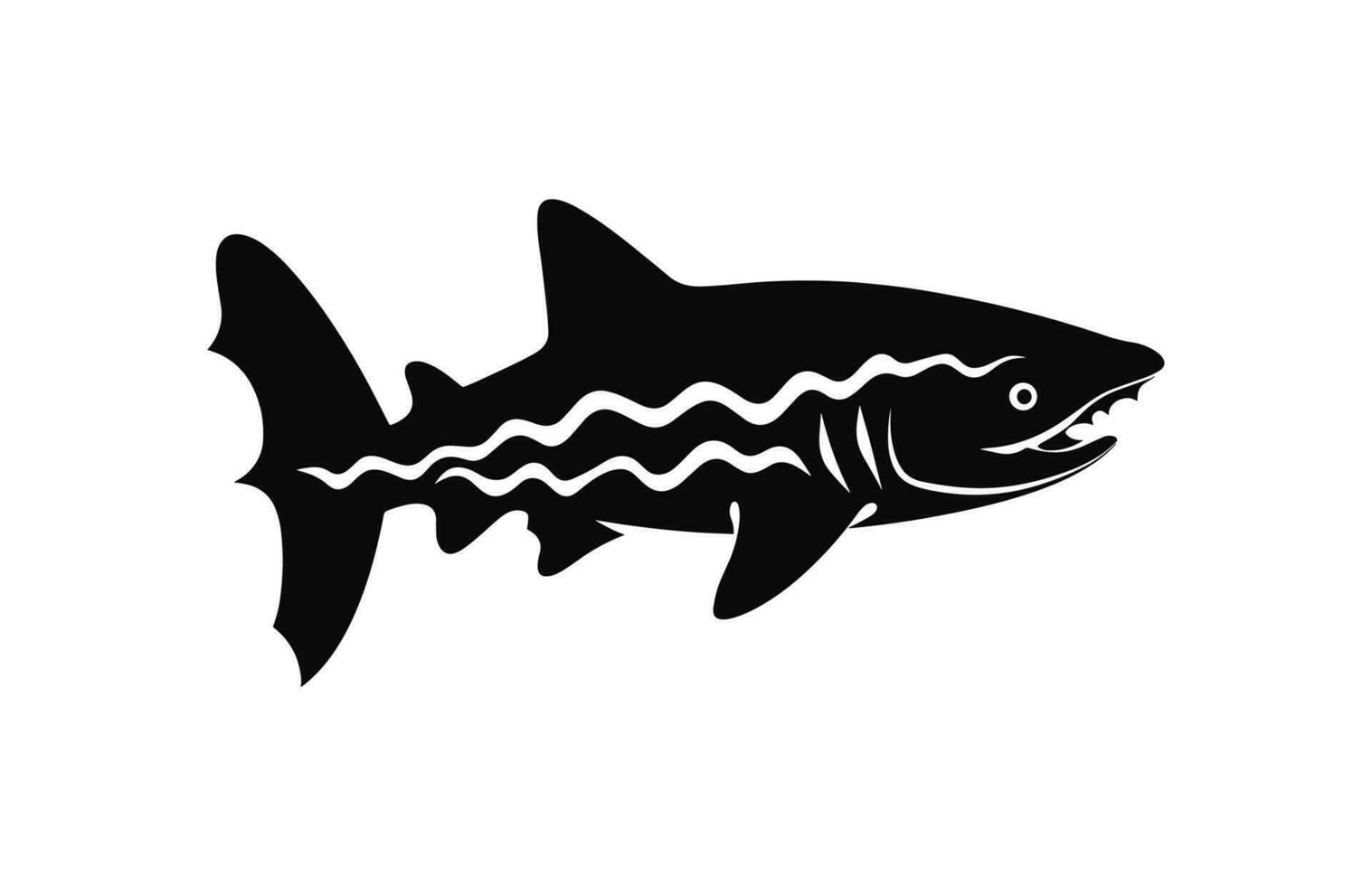 ein Hai Silhouette schwarz Vektor kostenlos