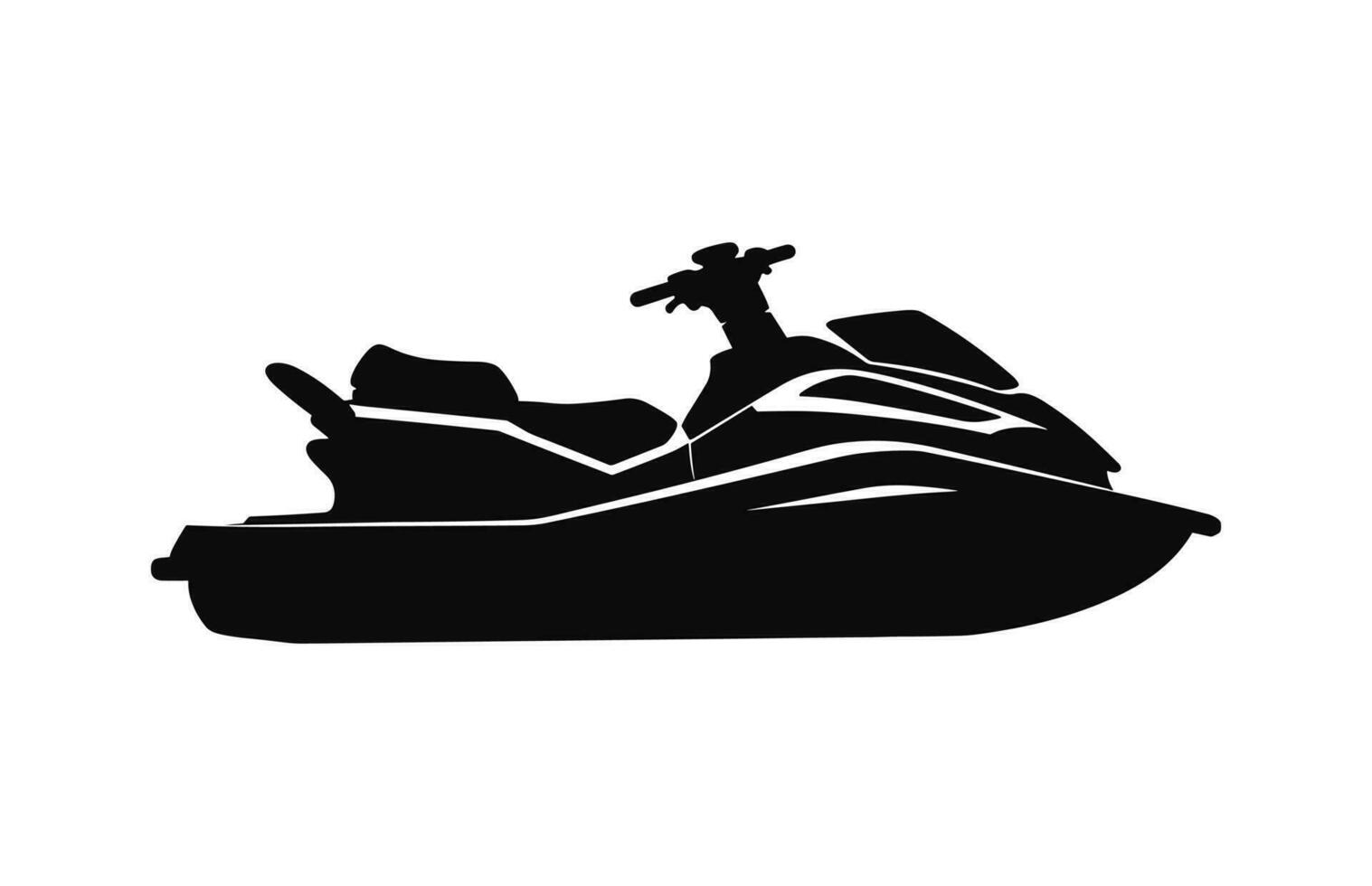 ein Jet Ski Vektor schwarz Silhouette isoliert auf ein Weiß Hintergrund