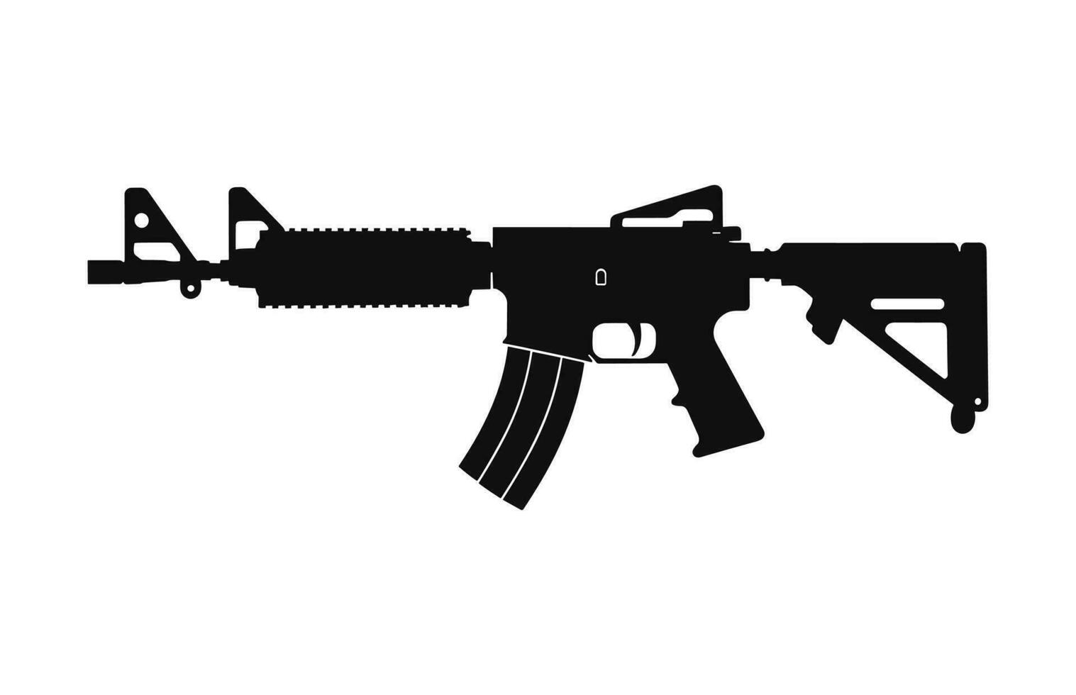 ein Waffe Maschine schwarz Silhouette Vektor