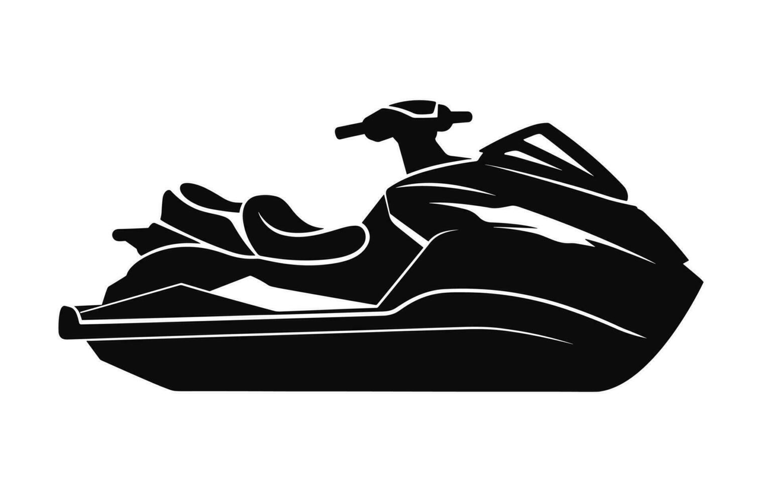 ein Jet Ski Vektor schwarz Silhouette isoliert auf ein Weiß Hintergrund