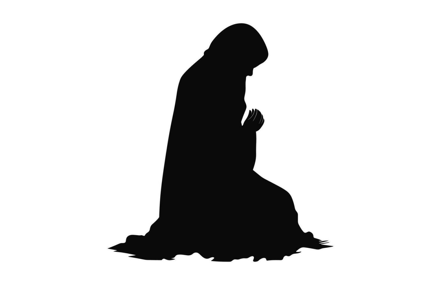 ein Muslim Frau Silhouette Clip Art isoliert auf ein Weiß Hintergrund vektor