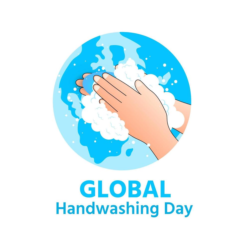 Welthändewaschtag hygienisch mit Seife vektor