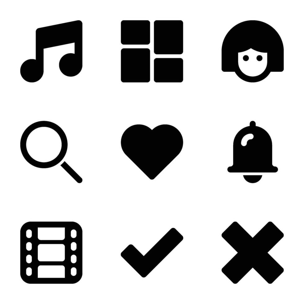 Packung mit UX-Solid-Icons vektor