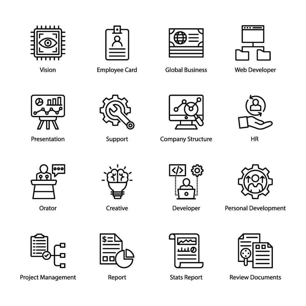 Büro Verwaltung Vektor Symbole Pack