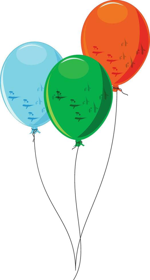 drei bunt Luftballons Vektor Illustration
