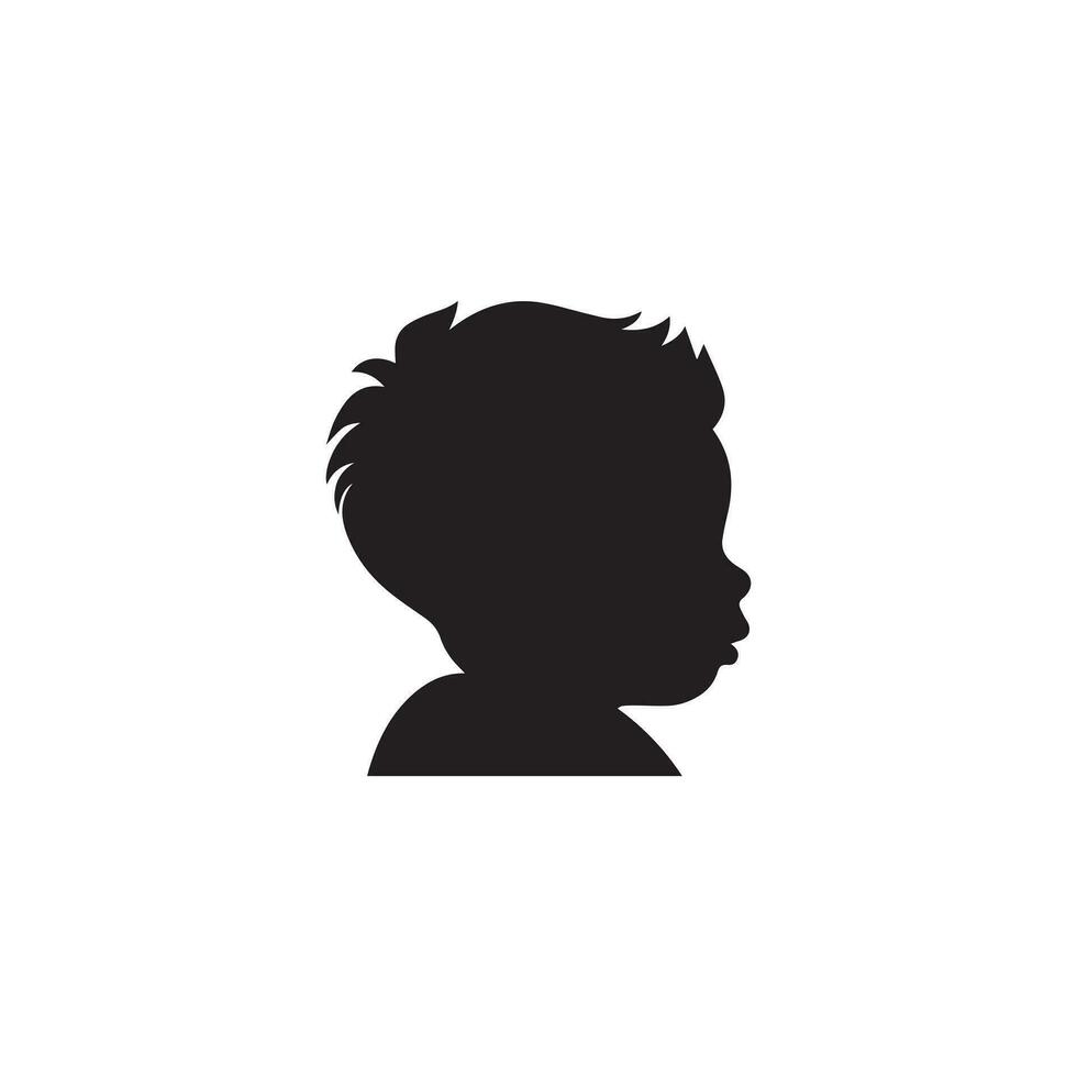Silhouette von das Kopf von ein Kind. Vektor Illustration.