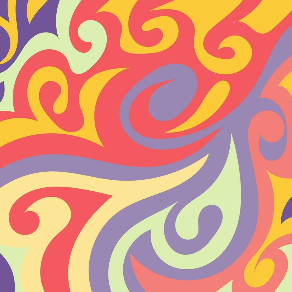 abstrakt fyrkant bakgrund med swirly kurvor textur ornament. vektor