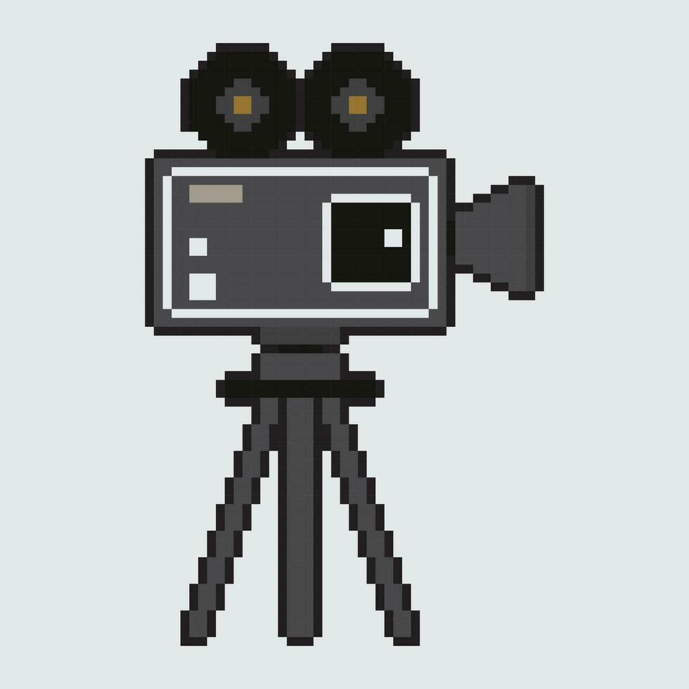 en pixel video kamera på en stativ vektor