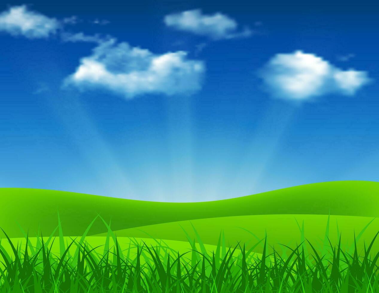 Natur Sommer- Hintergrund mit Grün Gras vektor