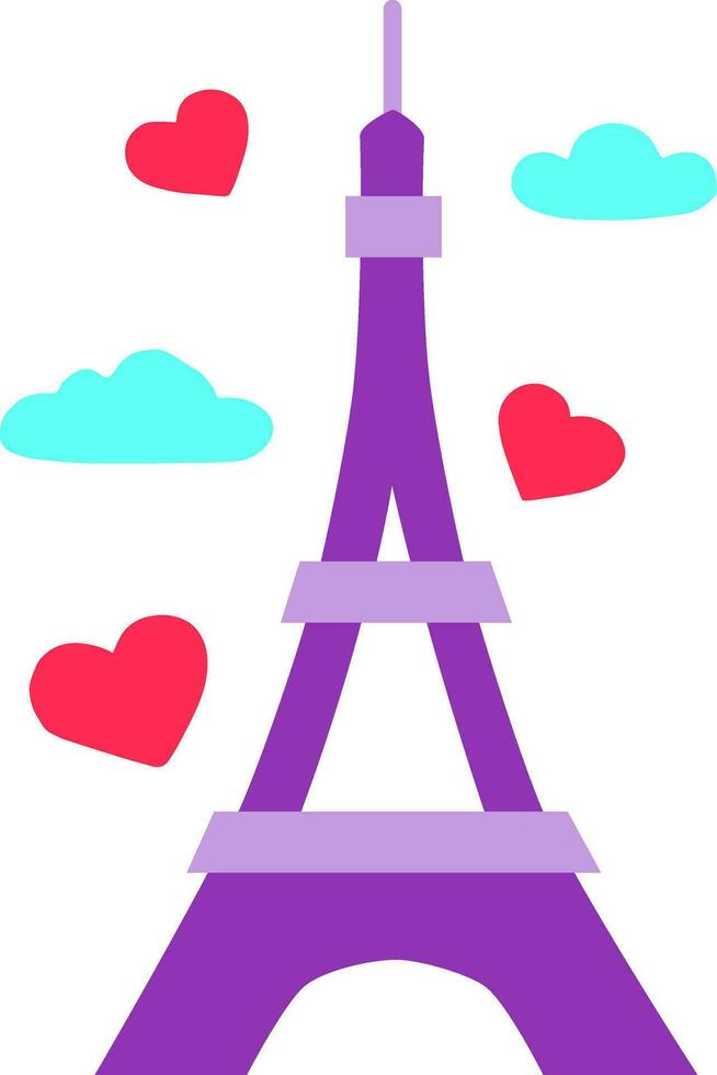 Liebe Paris Turm Vektor Illustration