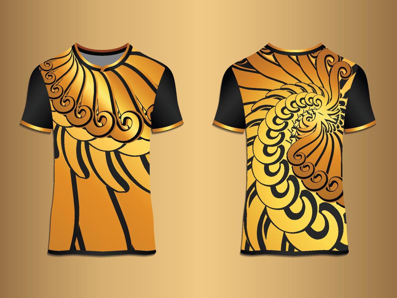 abstrakt t -shirt virvelgradient dekorativ guldbakgrund vektor
