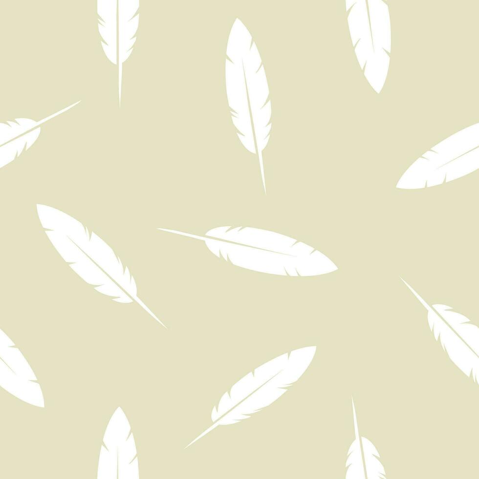 Beige Vögel Feder- nahtlos Muster, Design Element vektor