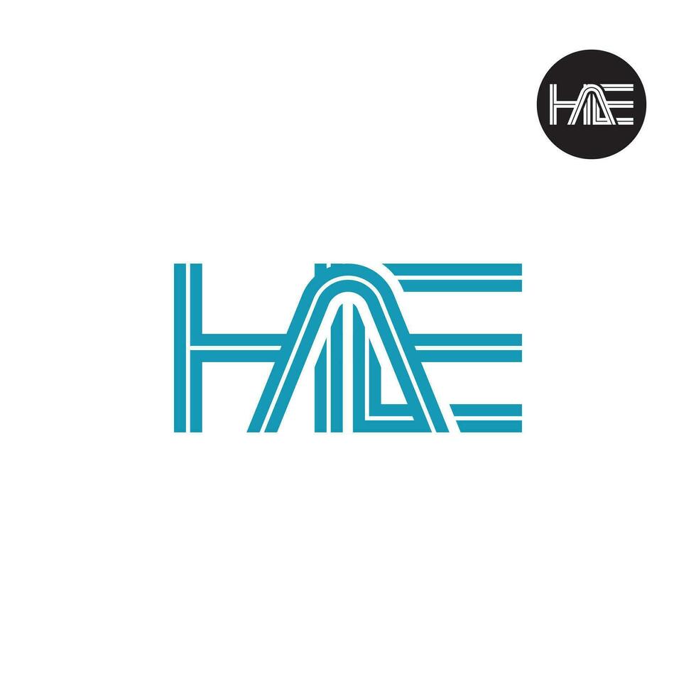 Brief hae Monogramm Logo Design mit Linien vektor