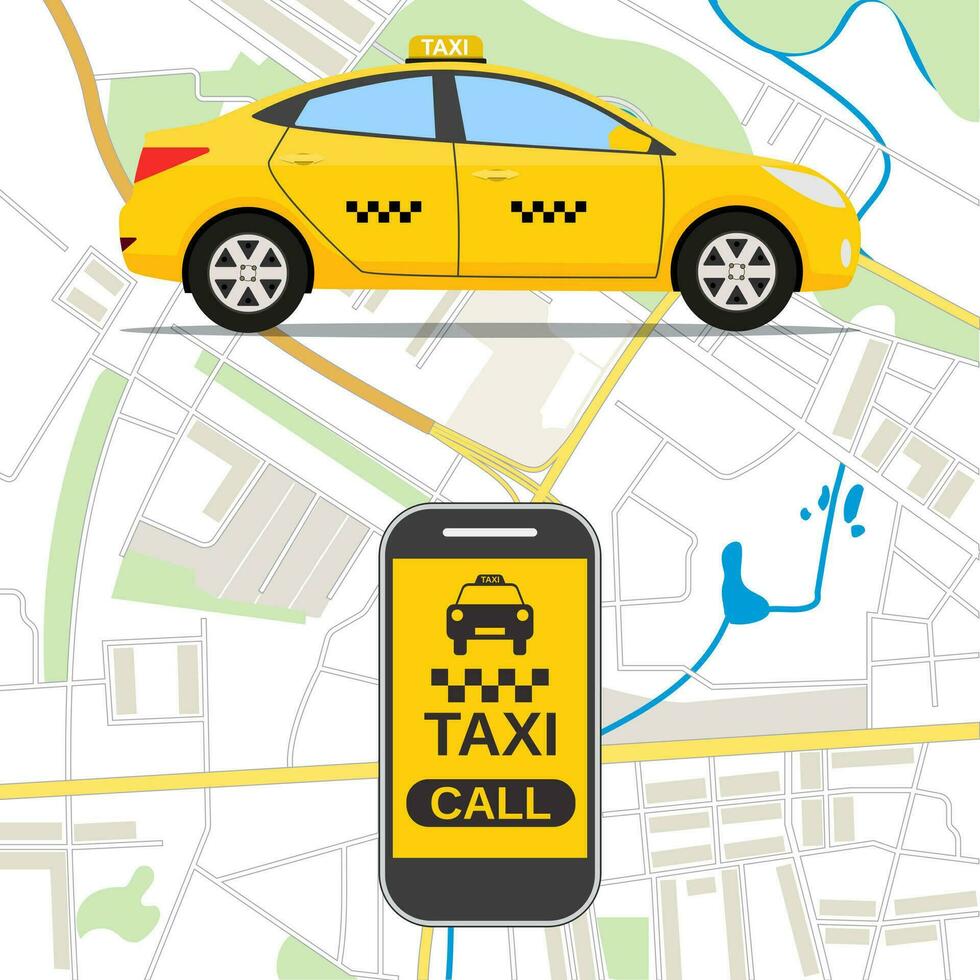 taxi mobil app begrepp. vektor