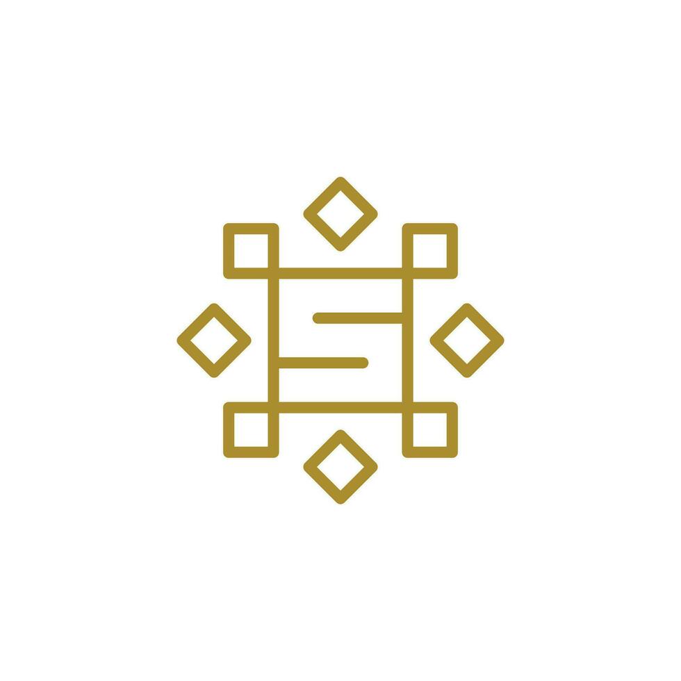 elegant symmetrisk brev s logotyp vektor