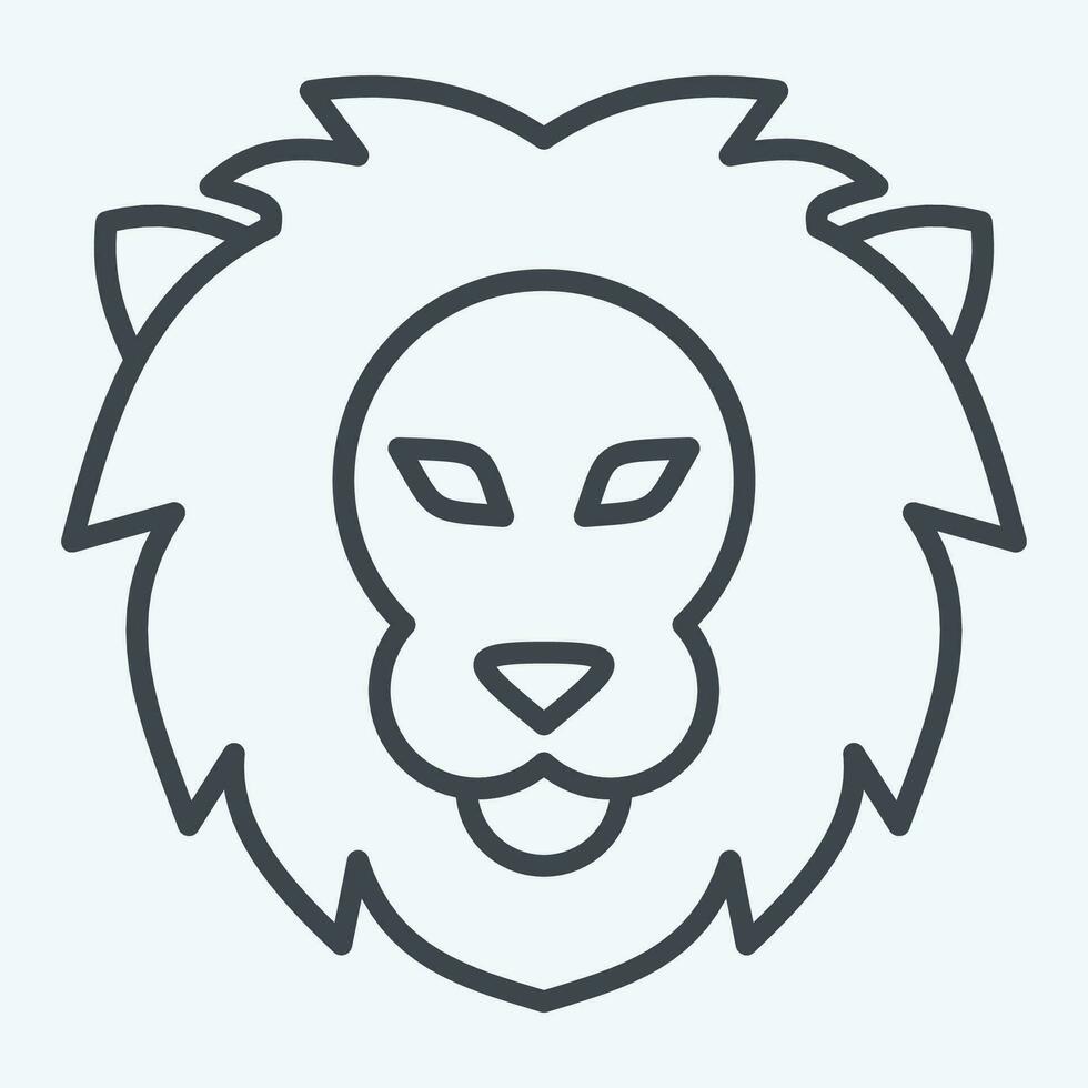 ikon leo. relaterad till horoskop symbol. linje stil. enkel design redigerbar. enkel illustration vektor