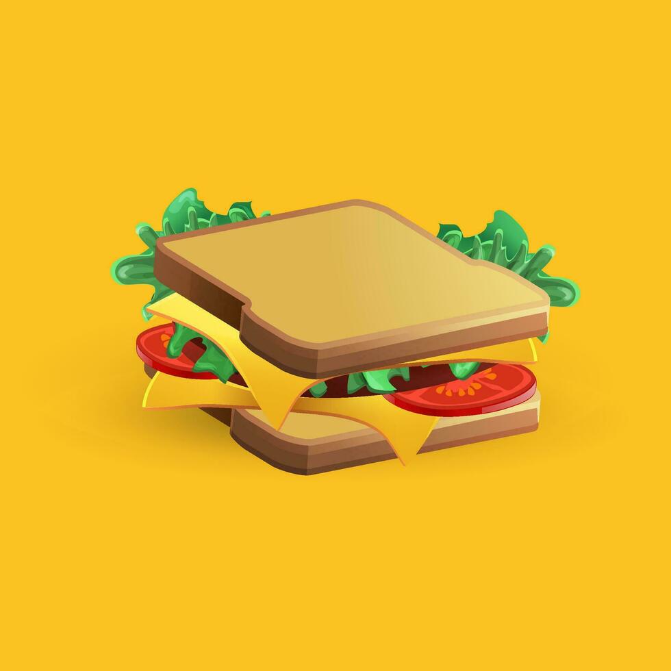 Käse Sandwich Vektor Illustration