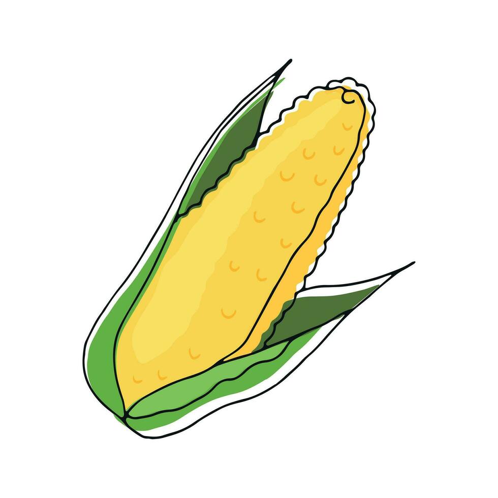 Linie Mais auf Weiß Hintergrund. Vektor Illustration
