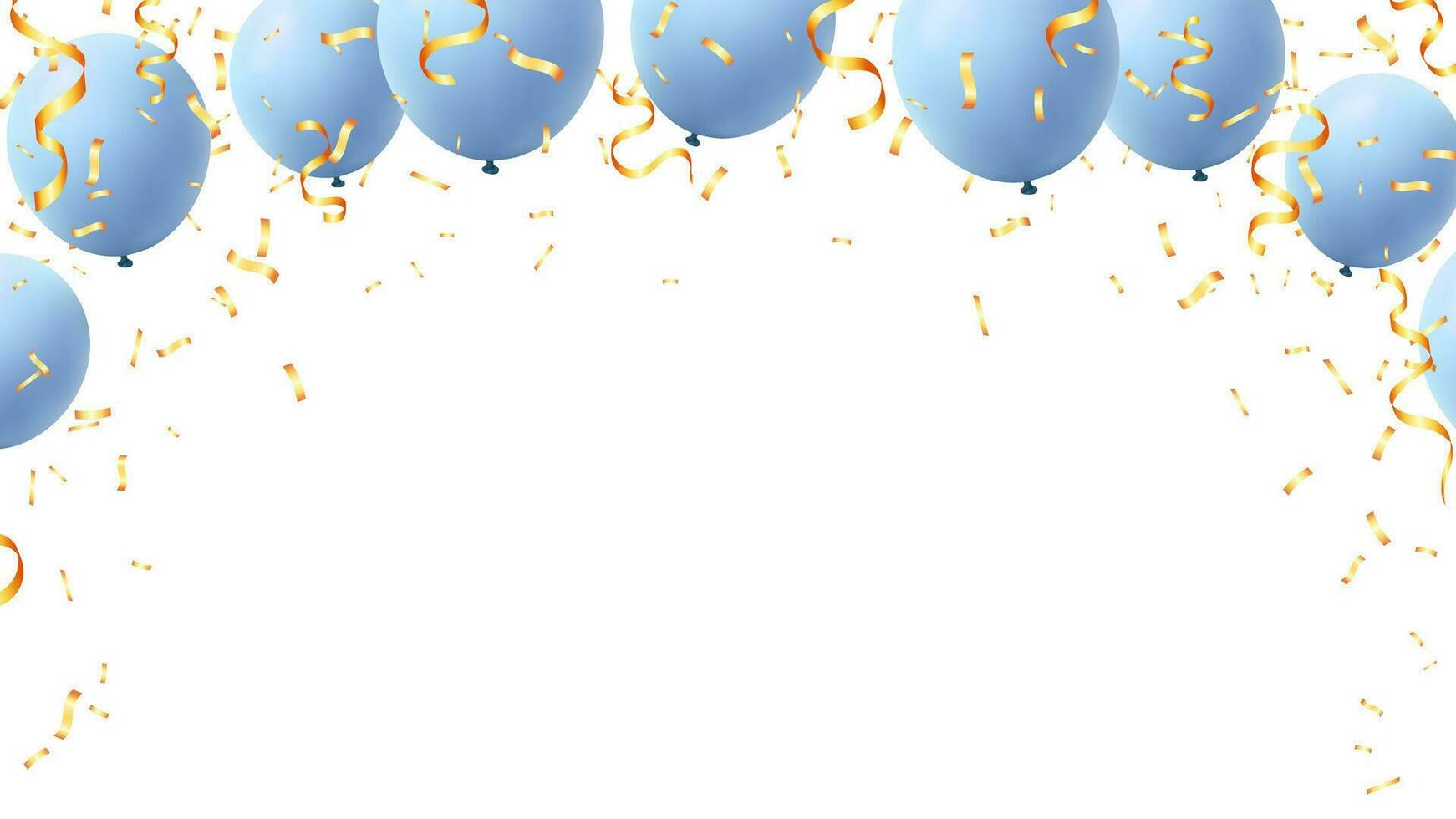 runden Banner Helium Sanft Pastell- Farbe Luftballons und Gold Konfetti Band vektor