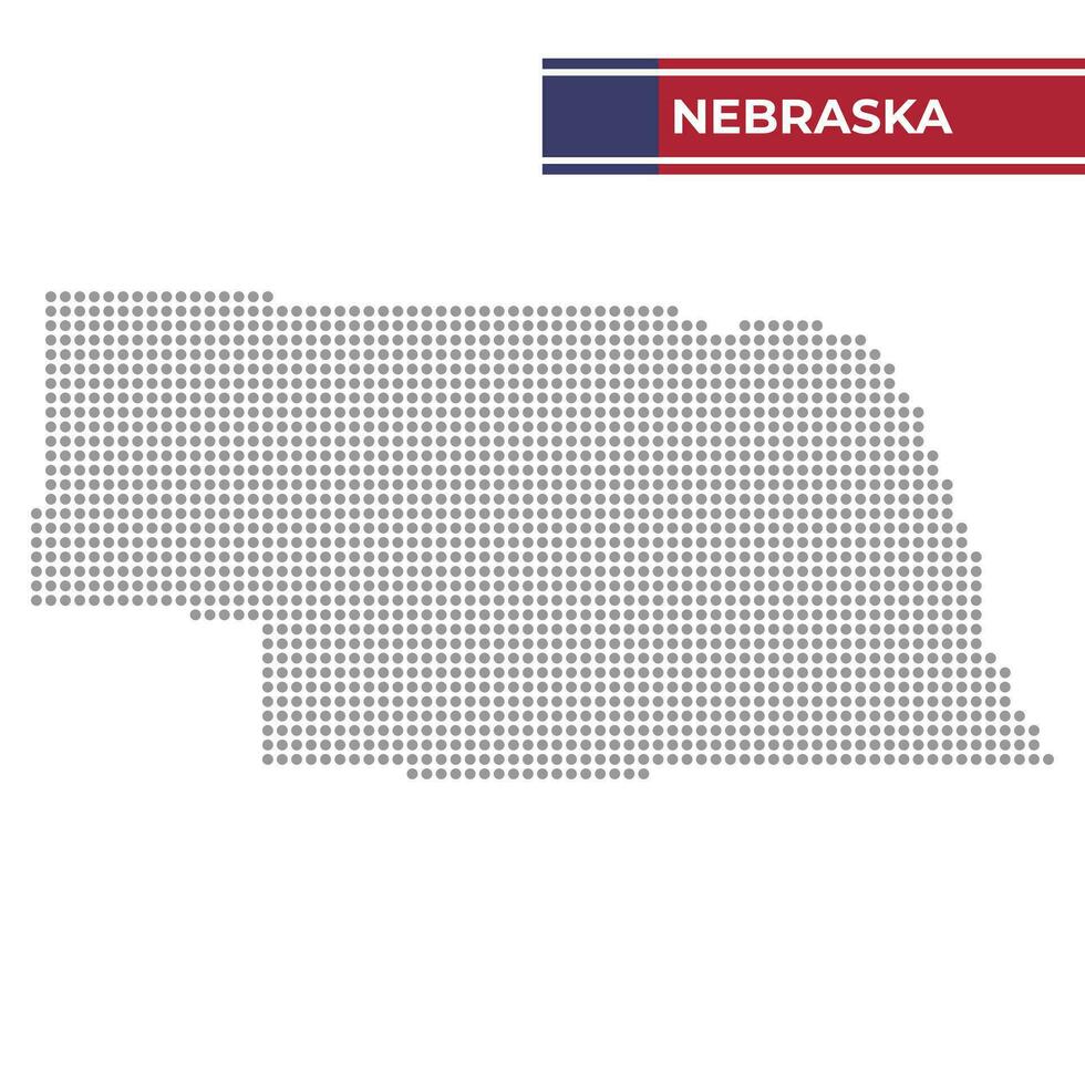 gepunktet Karte von Nebraska Zustand vektor