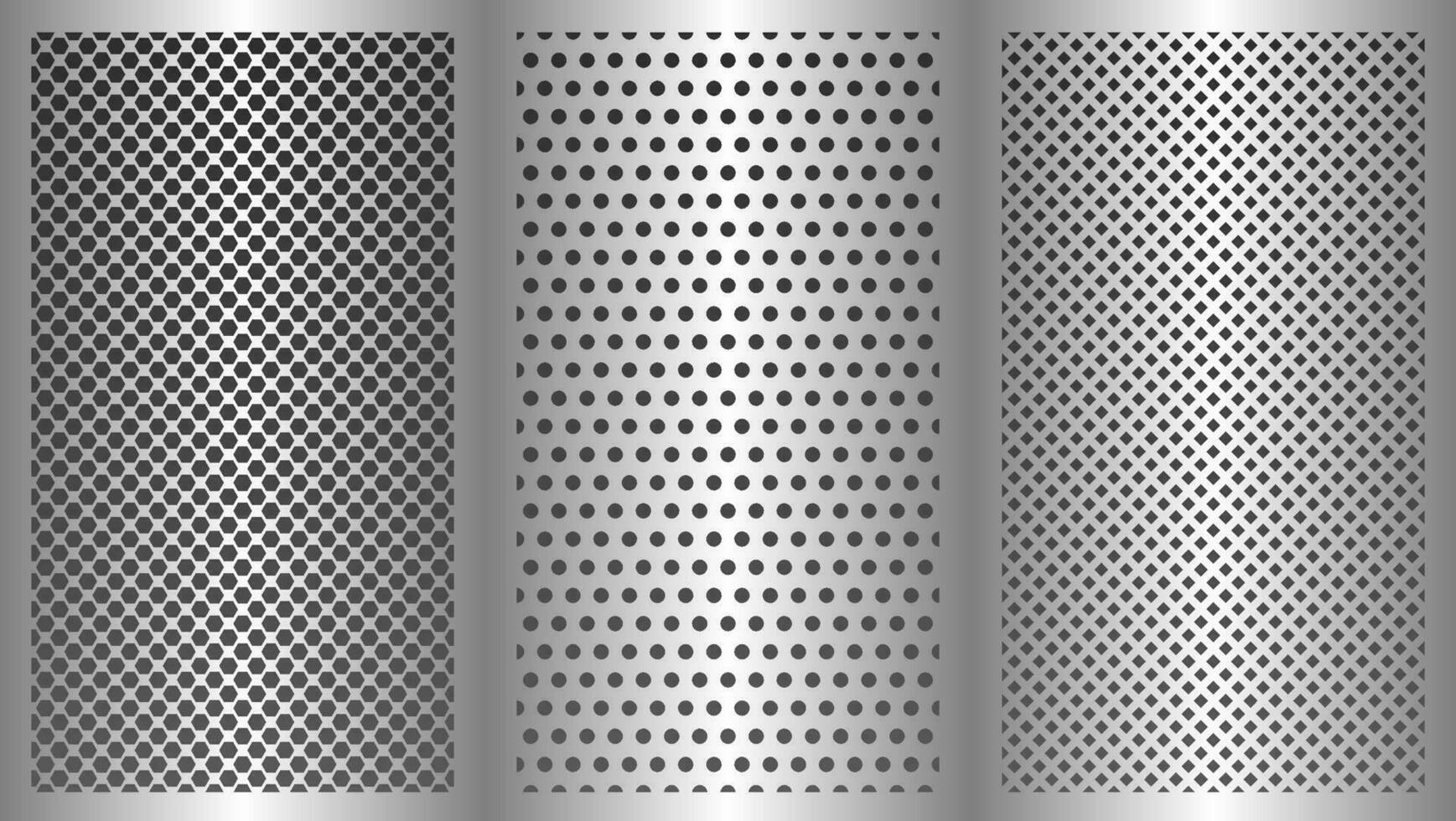 Stil Variation von Metall Teller Vektor Illustration. anders Metall Textur. Kohlenstoff Ballaststoff Textur Variation