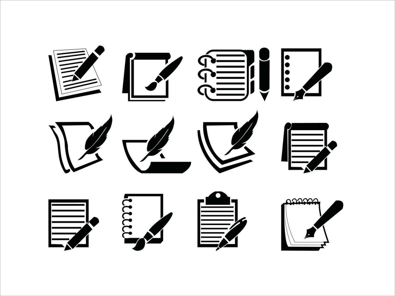 Notizbuch und Stift Symbol Design Symbole vektor